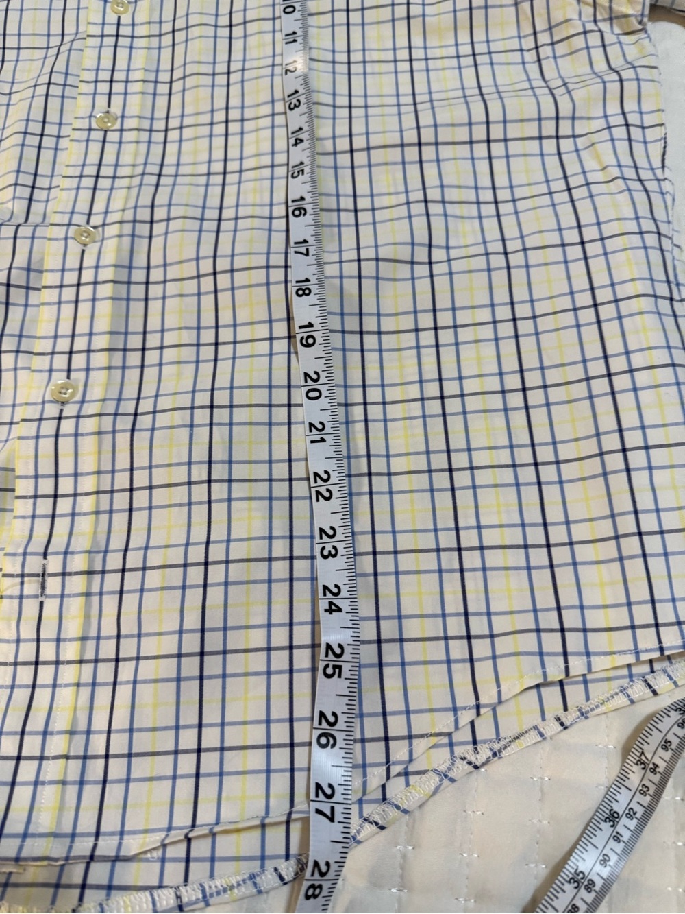 Upcycled Classic Ralph Lauren Blue and Yellow Plaid Button-Down Shirt L/XL - Picture 7 of 10